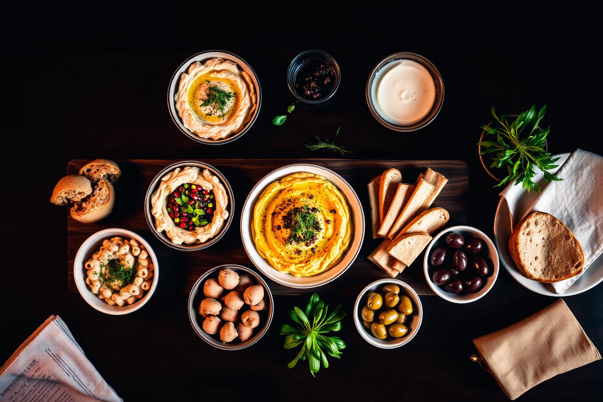 Lebanese mezze spread